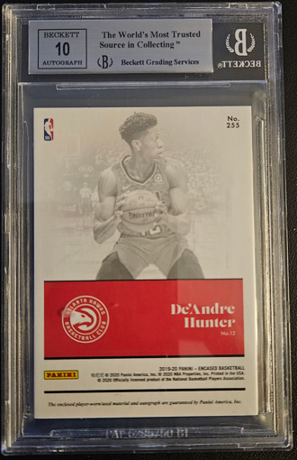 Basketball trading card of De'Andre Hunter with Panini logo, graded by Beckett
