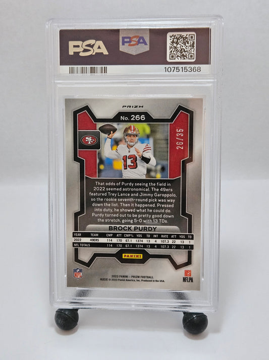 2023 Panini Prizm Brock Purdy Red Shimmer #20/35 PSA 10 Gem Mint Pop 10 – San Francisco 49ers