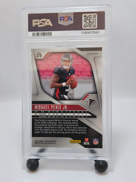 2024 Panini Prizm Michael Penix Jr. Green Wave RC PSA 10 Gem Mint – Atlanta Falcons