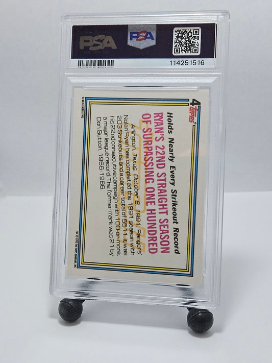 1992 Topps Gold #4 Nolan Ryan Record Breaker Winner – PSA/DNA Auto 10