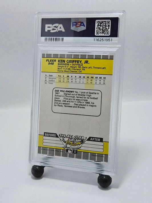 1989 Fleer #548 Ken Griffey Jr. PSA 9 Mint – Seattle Mariners