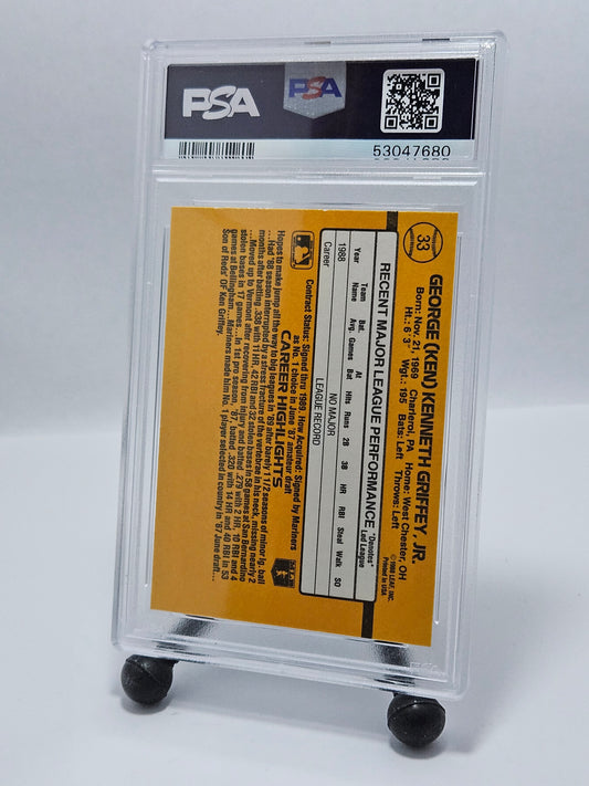 1989 Donruss #33 Ken Griffey Jr. Rated Rookie PSA 9 Mint – Seattle Mariners