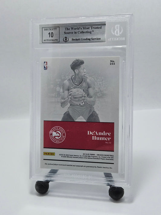 2019-20 Panini Encased #255 De’Andre Hunter Gold RPA /10 BGS 9 Mint – Atlanta Hawks