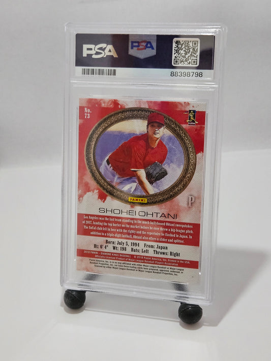 Baseball trading card in a protective case with PSA logo