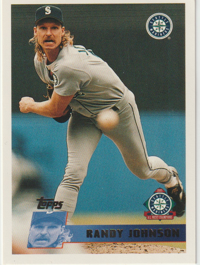 Baseball trading card of a pitcher in action with 'Topps' branding