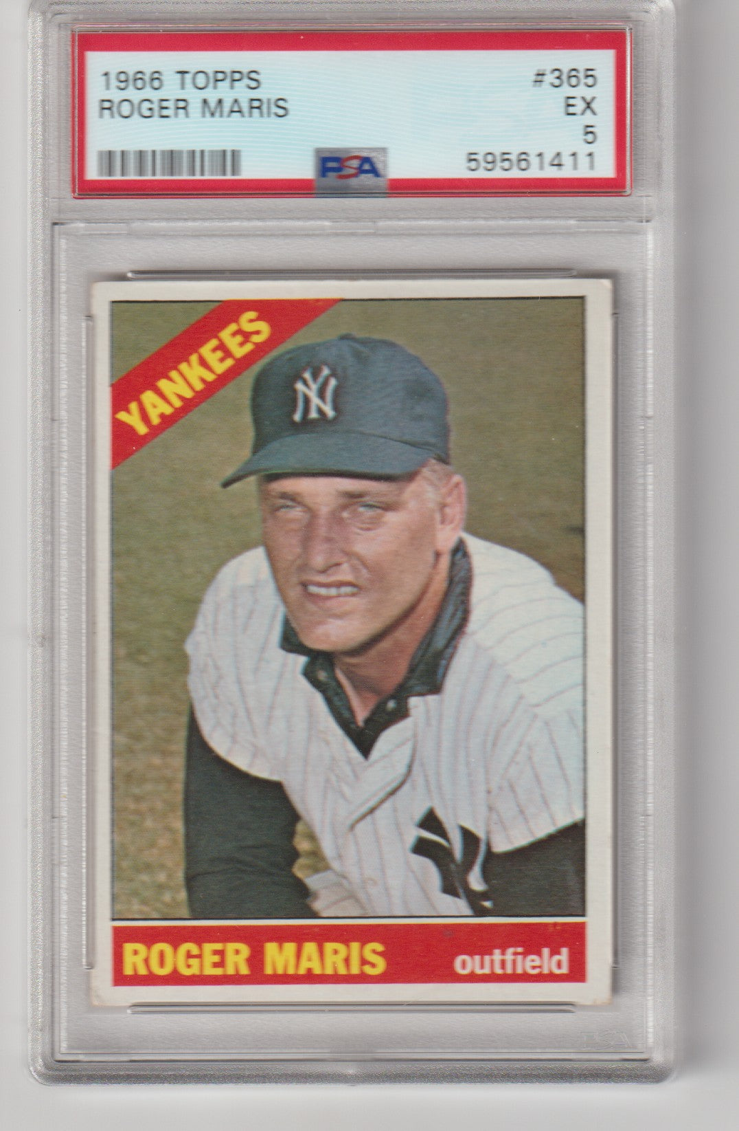 1968 Topps Roger Maris baseball card with PSA grading label