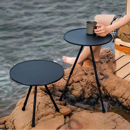 Ultralight Portable Folding Table Camping Round Table with Optional Light Stand_0