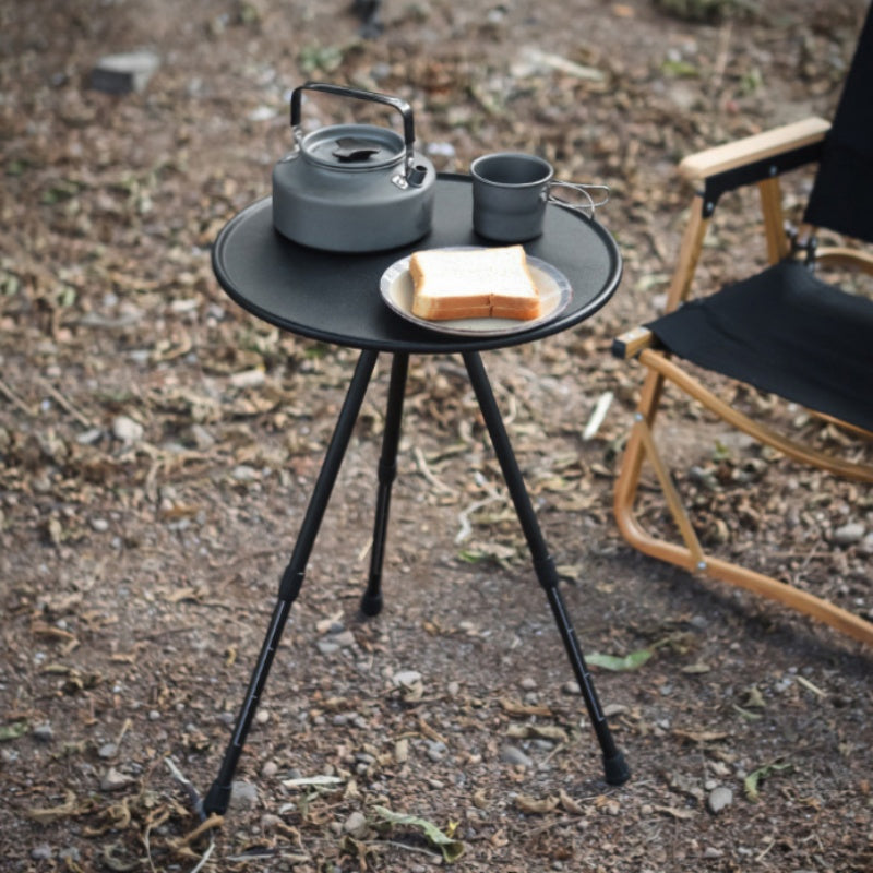 Ultralight Portable Folding Table Camping Round Table with Optional Light Stand_2