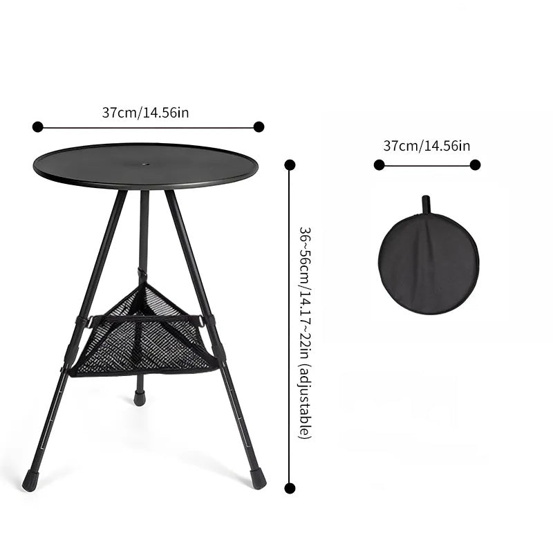 Ultralight Portable Folding Table Camping Round Table with Optional Light Stand_10