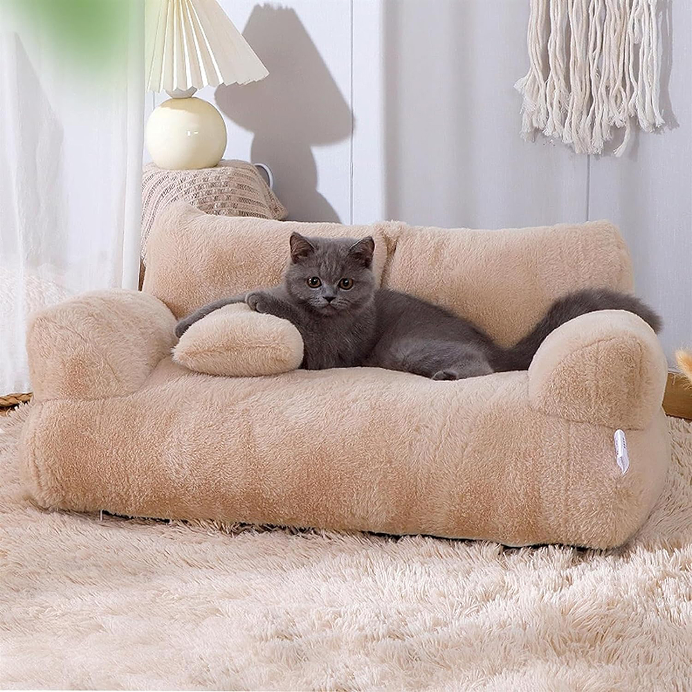 Luxurious Plush Sofa Bed for Cats and Small Dogs_2