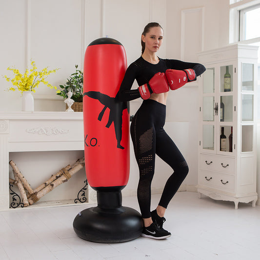 160cm Inflatable Boxing Kicking Sandbag PVC Tumbler Training Target_0