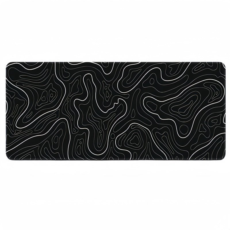 Anti-Slip Topographic Black and White Mouse Pad for Keyboard - 30x80cm_2