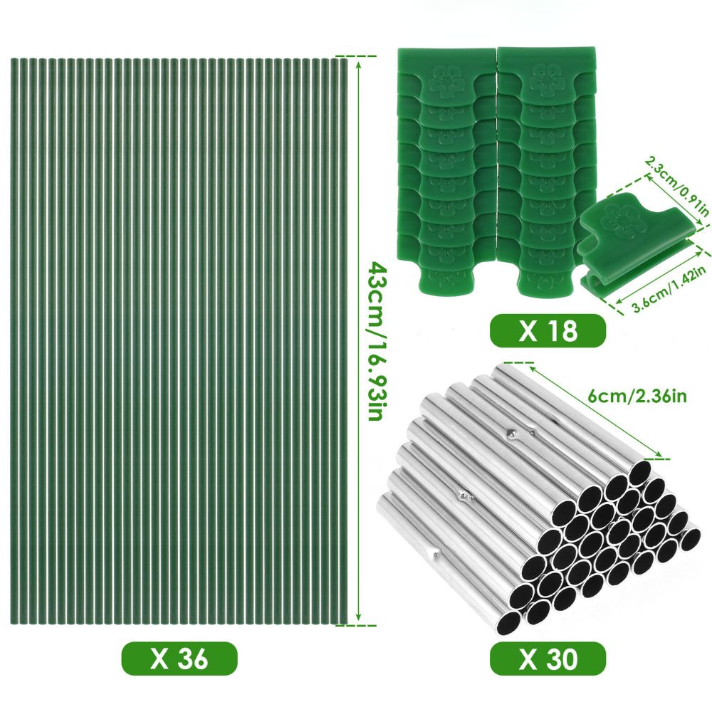 15/36Pcs Greenhouse Hoops Kit with Clips Durable Fiberglass Frame_5