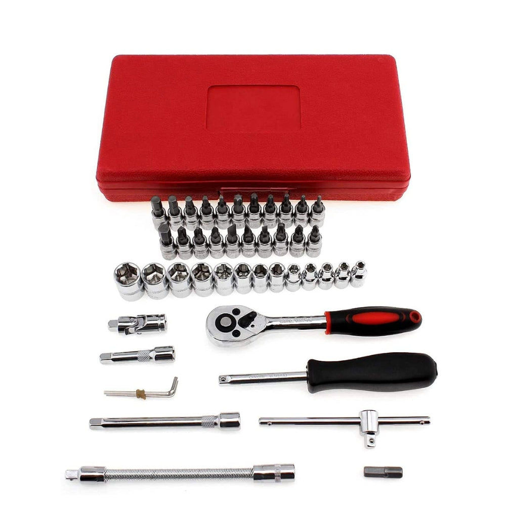 46Pcs Multi Purpose Tool Kit Set with Wrench Socket and Precision Screwdriver_2