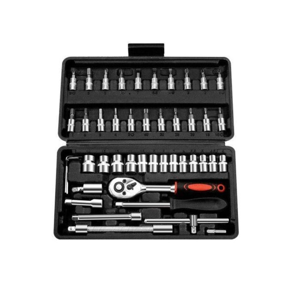 46Pcs Multi Purpose Tool Kit Set with Wrench Socket and Precision Screwdriver_4