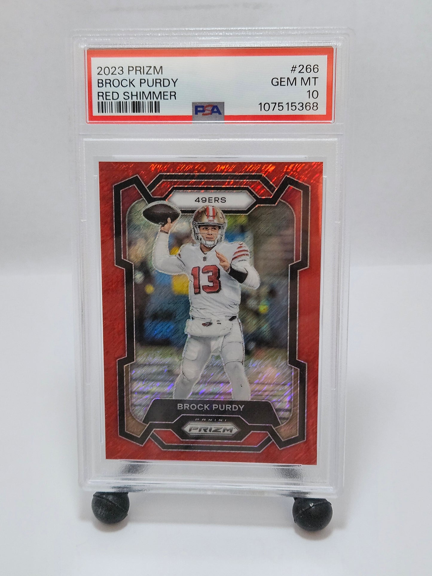 2023 Panini Prizm Brock Purdy Red Shimmer #20/35 PSA 10 Gem Mint Pop 10 – San Francisco 49ers