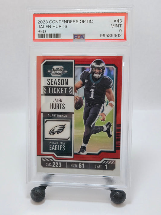 2023 Contenders Optic #46 Jalen Hurts Red /175 PSA 9 Mint POP 1 – Philadelphia Eagles