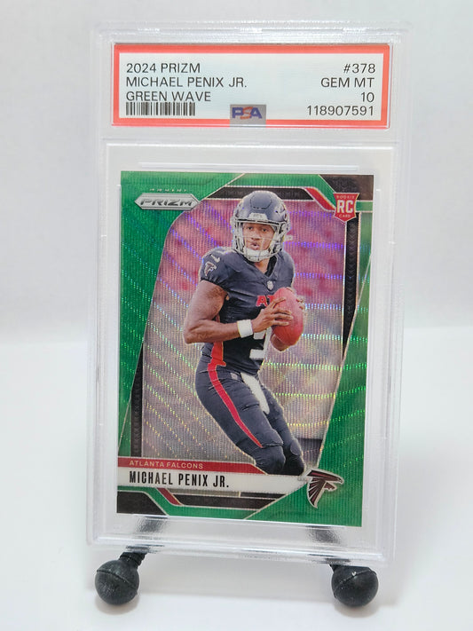 2024 Panini Prizm Michael Penix Jr. Green Wave RC PSA 10 Gem Mint – Atlanta Falcons