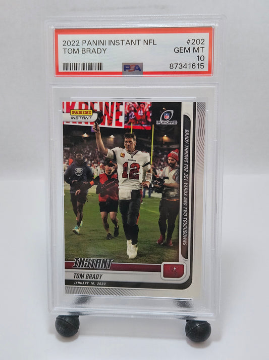 2022 Panini Instant NFL #202 Tom Brady PSA 10 Gem Mint – Tampa Bay Buccaneers