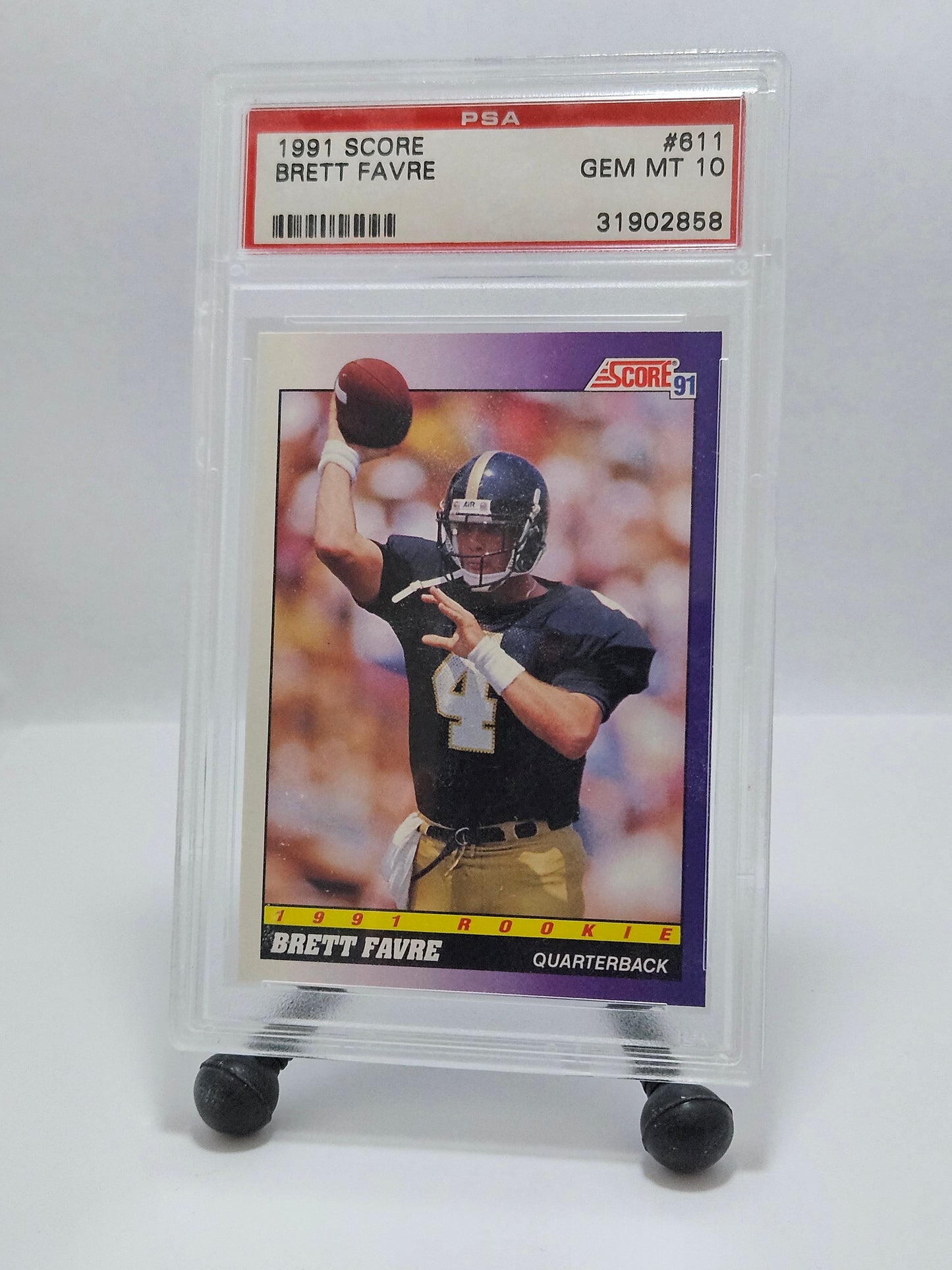 1991 Score #611 Brett Favre RC PSA 10 Gem Mint – Atlanta Falcons