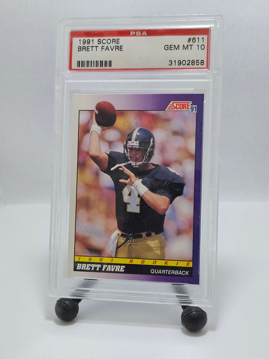 1991 Score #611 Brett Favre RC PSA 10 Gem Mint – Atlanta Falcons