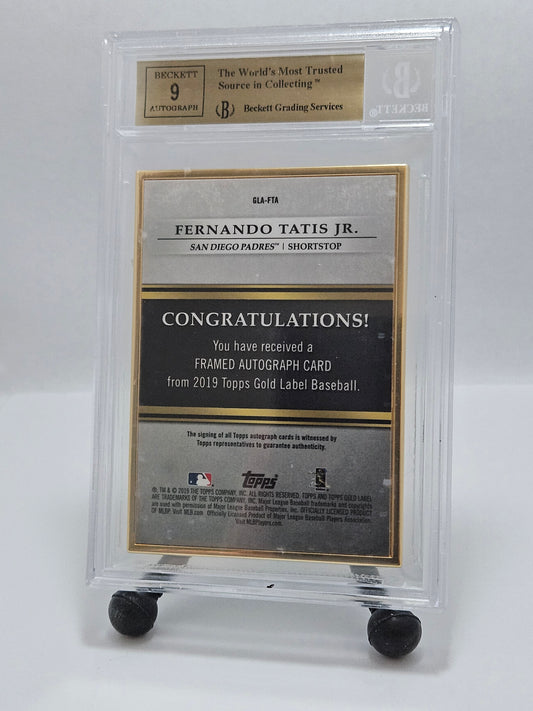 2019 Topps Gold Label Fernando Tatis Jr. Framed Auto Black #20/75 BGS 9.5/9 – San Diego Padres