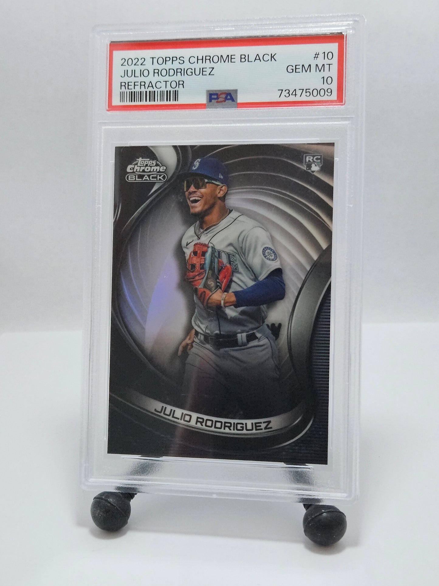 2022 Topps Chrome Black #10 Julio Rodriguez Refractor PSA 10 Gem Mint /199 – Seattle Mariners (RC)