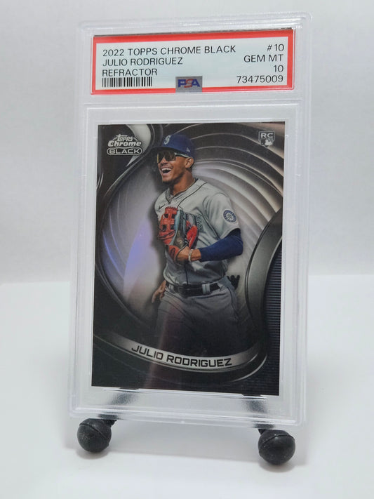 2022 Topps Chrome Black #10 Julio Rodriguez Refractor PSA 10 Gem Mint /199 – Seattle Mariners (RC)