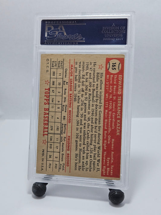 1952 Topps #165 Eddie Kazak – PSA 5 EX