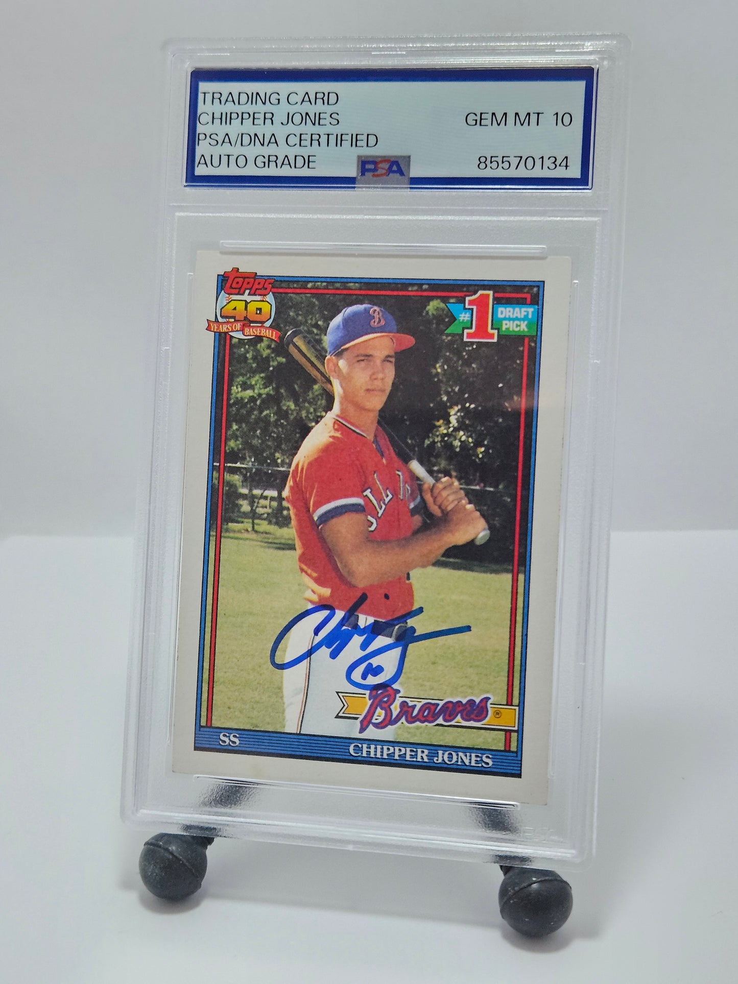 1991 Topps #333 Chipper Jones Rookie – PSA/DNA Certified Auto 10