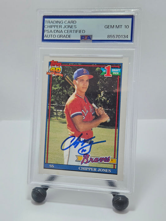 1991 Topps #333 Chipper Jones Rookie – PSA/DNA Certified Auto 10