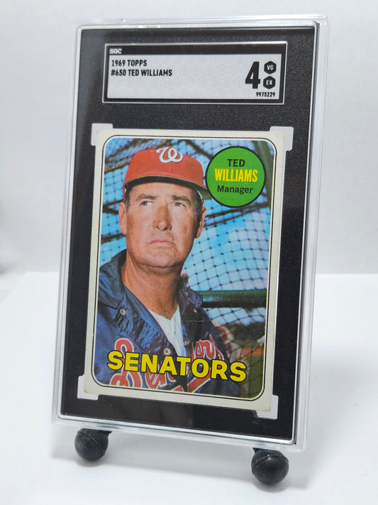 1969 Topps #650 Ted Williams SGC 4 VG/EX – Washington Senators