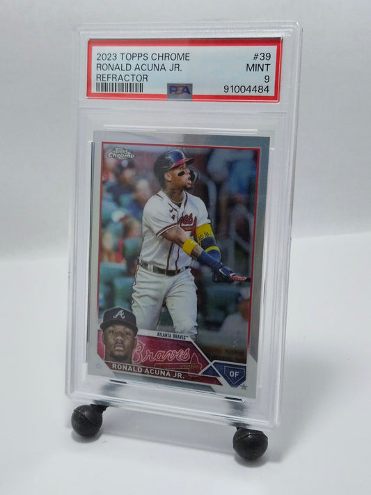 2023 Topps Chrome #39 Ronald Acuña Jr. Refractor PSA 9 Mint – Atlanta Braves