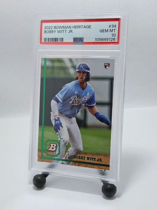 2022 Bowman Heritage #34 Bobby Witt Jr. RC PSA 10 Gem Mint – Kansas City Royals