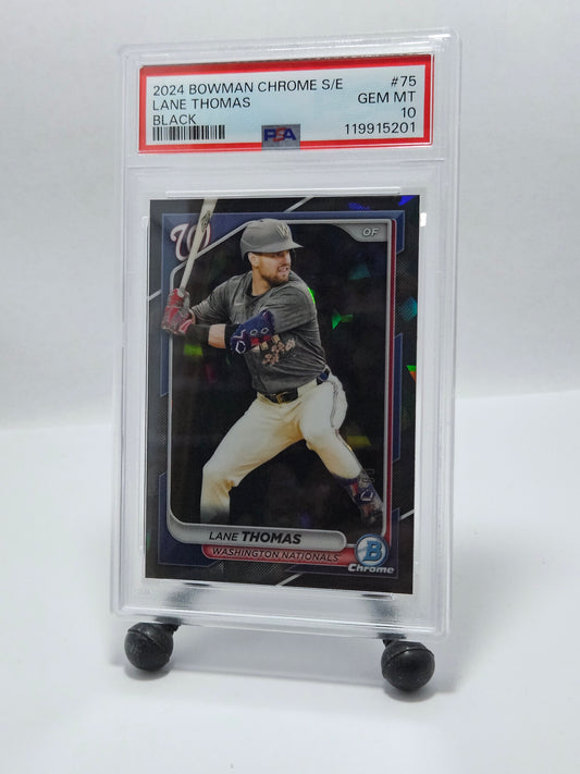 2024 Bowman Chrome S/E #75 Lane Thomas Black /10 PSA 10 Gem Mint – Washington Nationals (POP 2)