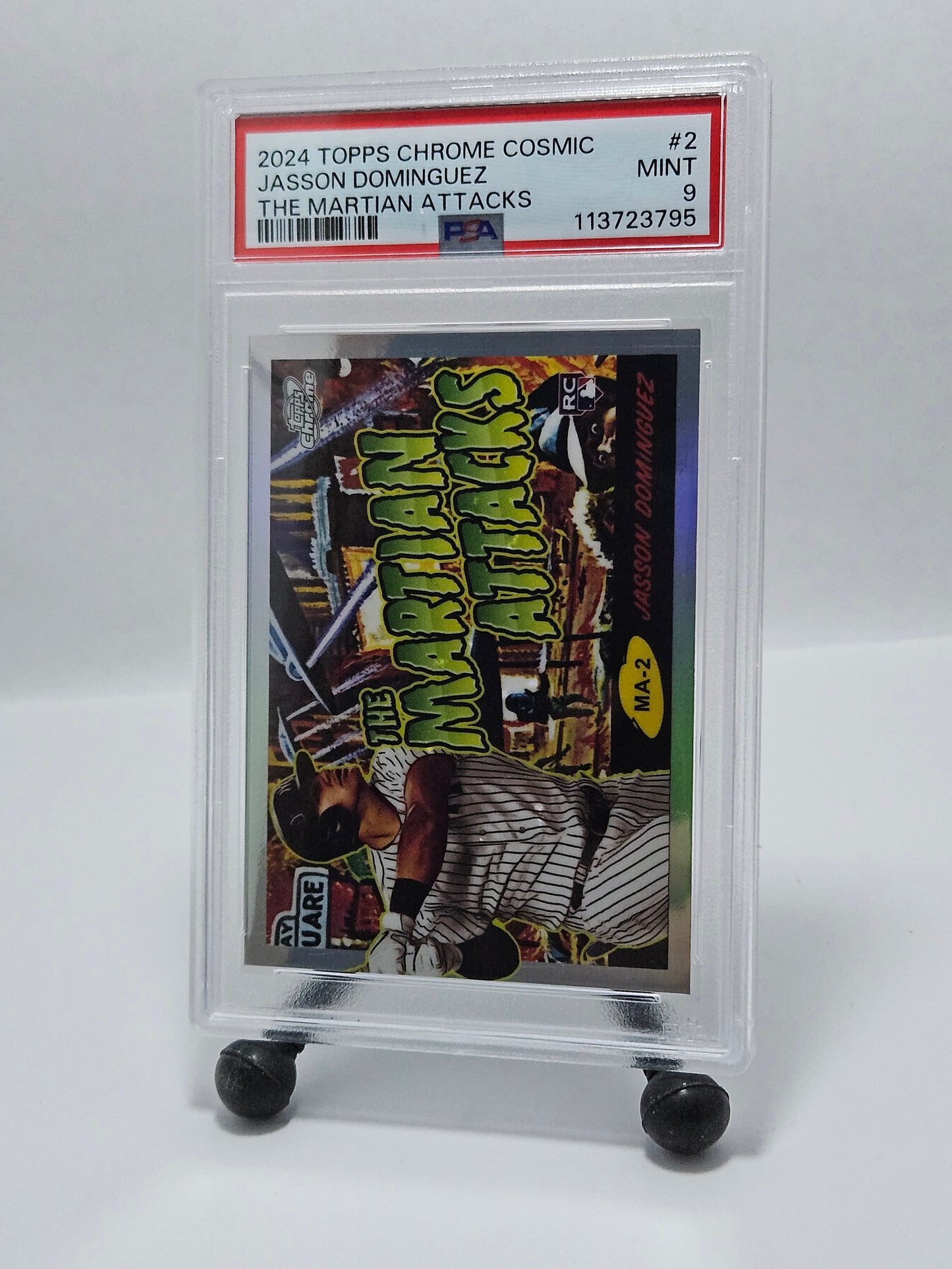 2024 Topps Chrome Cosmic #MA-2 Jasson Dominguez The Martian Attacks PSA 9 Mint POP 11 – New York Yankees