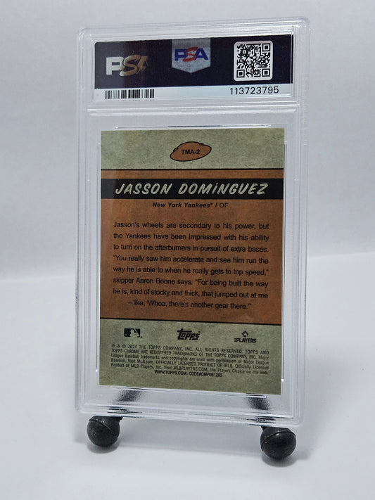 2024 Topps Chrome Cosmic #MA-2 Jasson Dominguez The Martian Attacks PSA 9 Mint POP 11 – New York Yankees