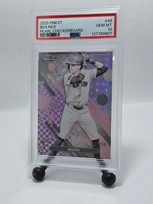 2025 Finest #48 Ben Rice Pearl Checkerboard PSA 10 Gem Mint /60 – New York Yankees (POP 1)