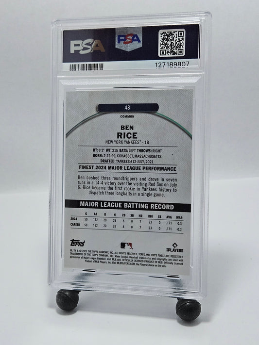 2025 Finest #48 Ben Rice Pearl Checkerboard PSA 10 Gem Mint /60 – New York Yankees (POP 1)