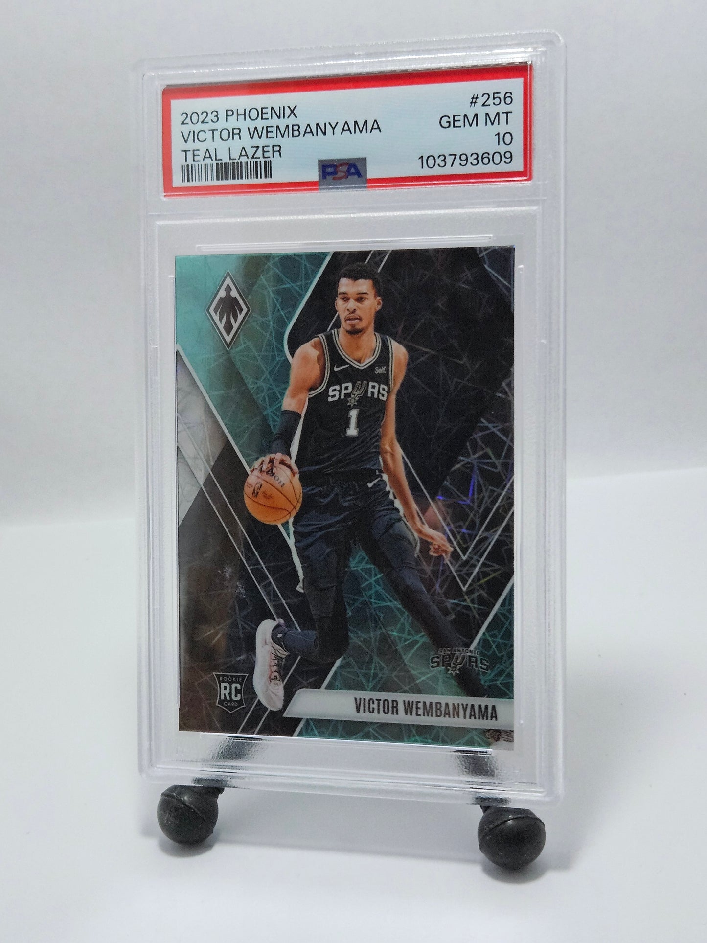 2023 Phoenix #256 Victor Wembanyama Teal Lazer Prizm RC PSA 10 Gem Mint – San Antonio Spurs