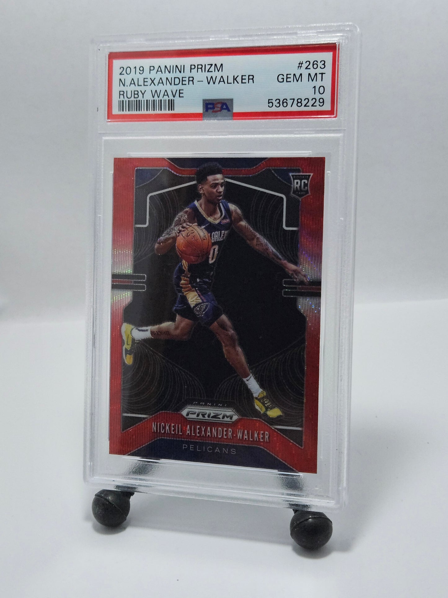 2019 Panini Prizm #263 Nickeil Alexander-Walker Ruby Wave Prizm RC PSA 10 Gem Mint – New Orleans Pelicans