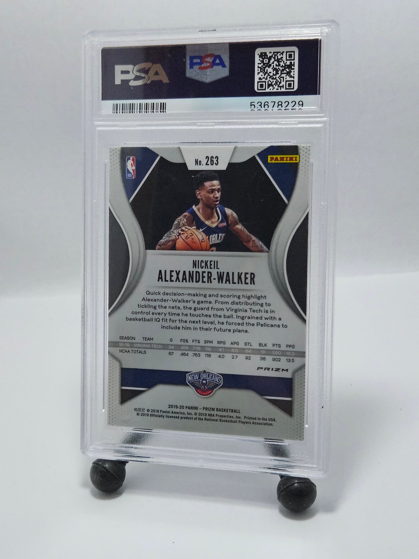 2019 Panini Prizm #263 Nickeil Alexander-Walker Ruby Wave Prizm RC PSA 10 Gem Mint – New Orleans Pelicans