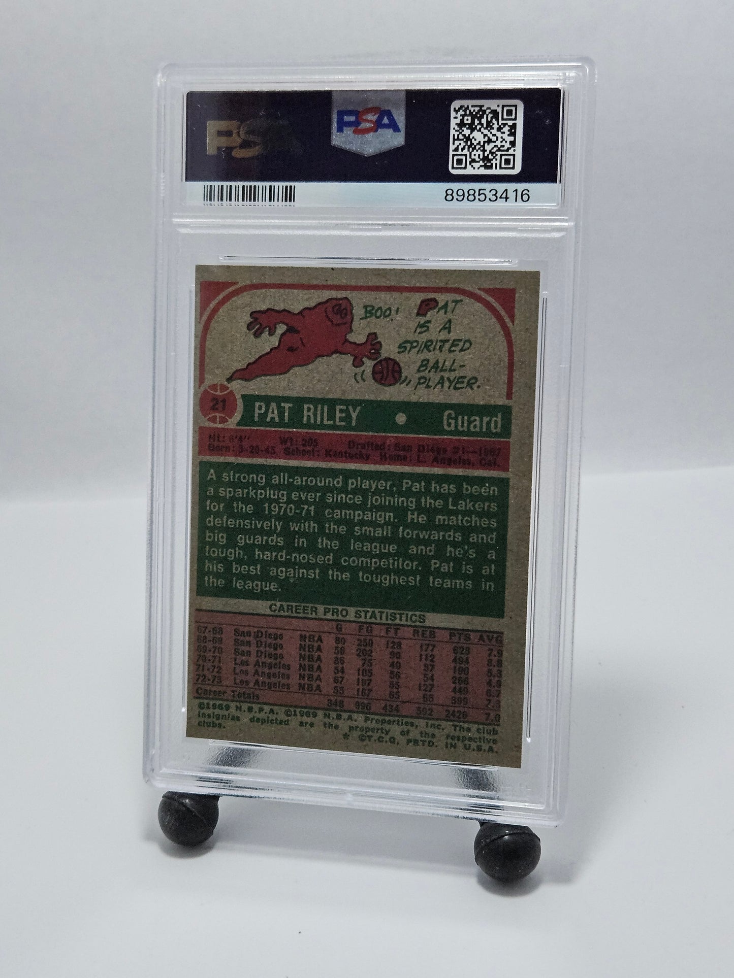 1973 Topps #21 Pat Riley – PSA 8 NM-MT
