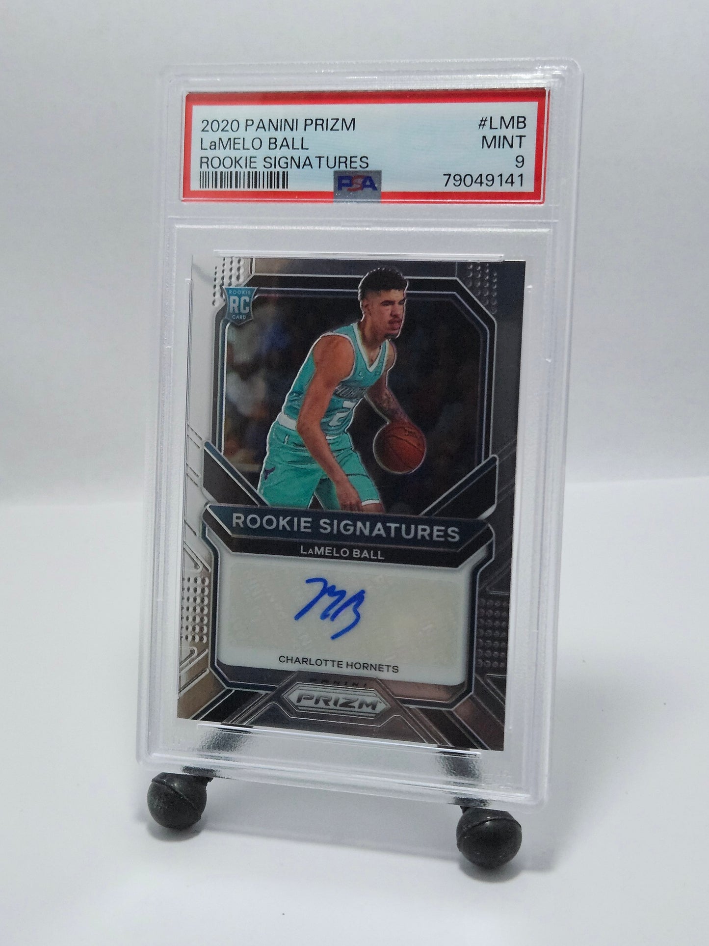 2020 Panini Prizm Rookie Signatures #LMB LaMelo Ball PSA 9 Mint – Charlotte Hornets