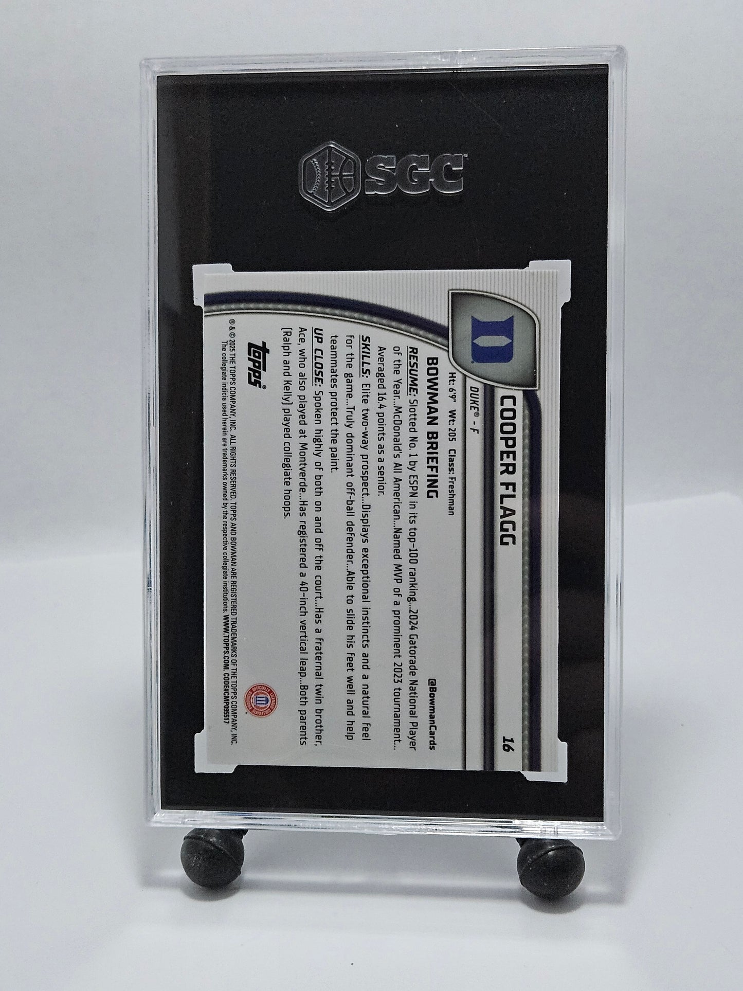 2024-25 Bowman U Chrome #16 Cooper Flagg – SGC 10 GEM MINT