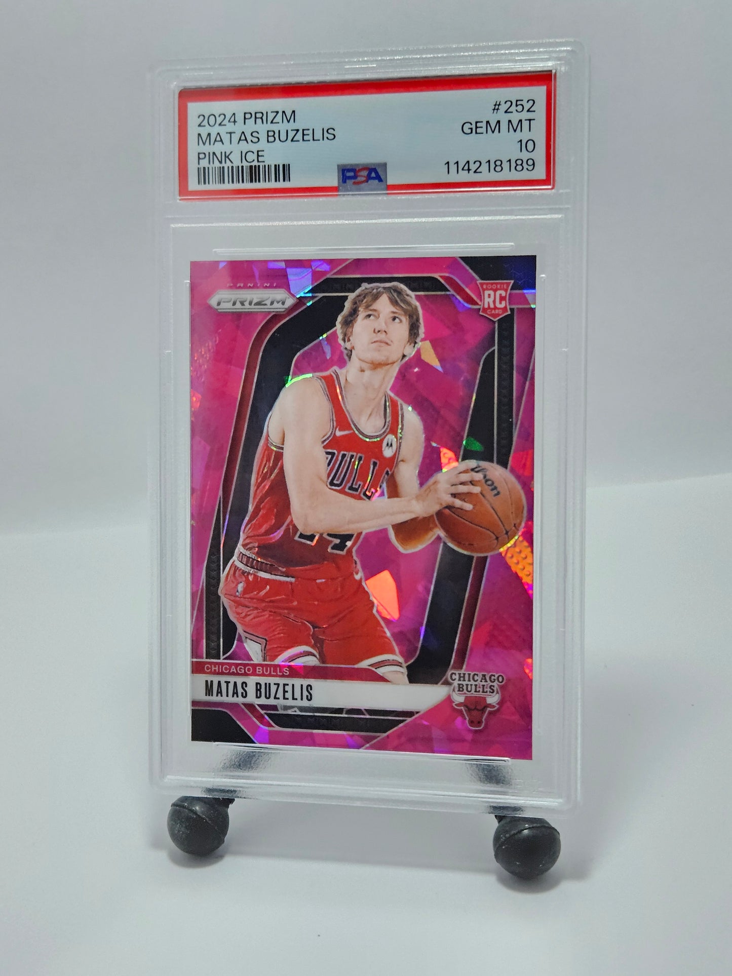 2024 Prizm #252 Matas Buzelis Pink Ice Prizm RC PSA 10 Gem Mint – Chicago Bulls