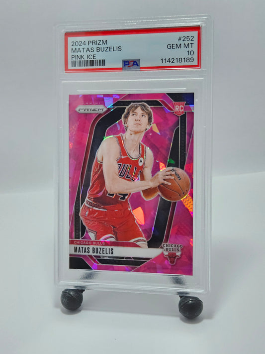 2024 Prizm #252 Matas Buzelis Pink Ice Prizm RC PSA 10 Gem Mint – Chicago Bulls
