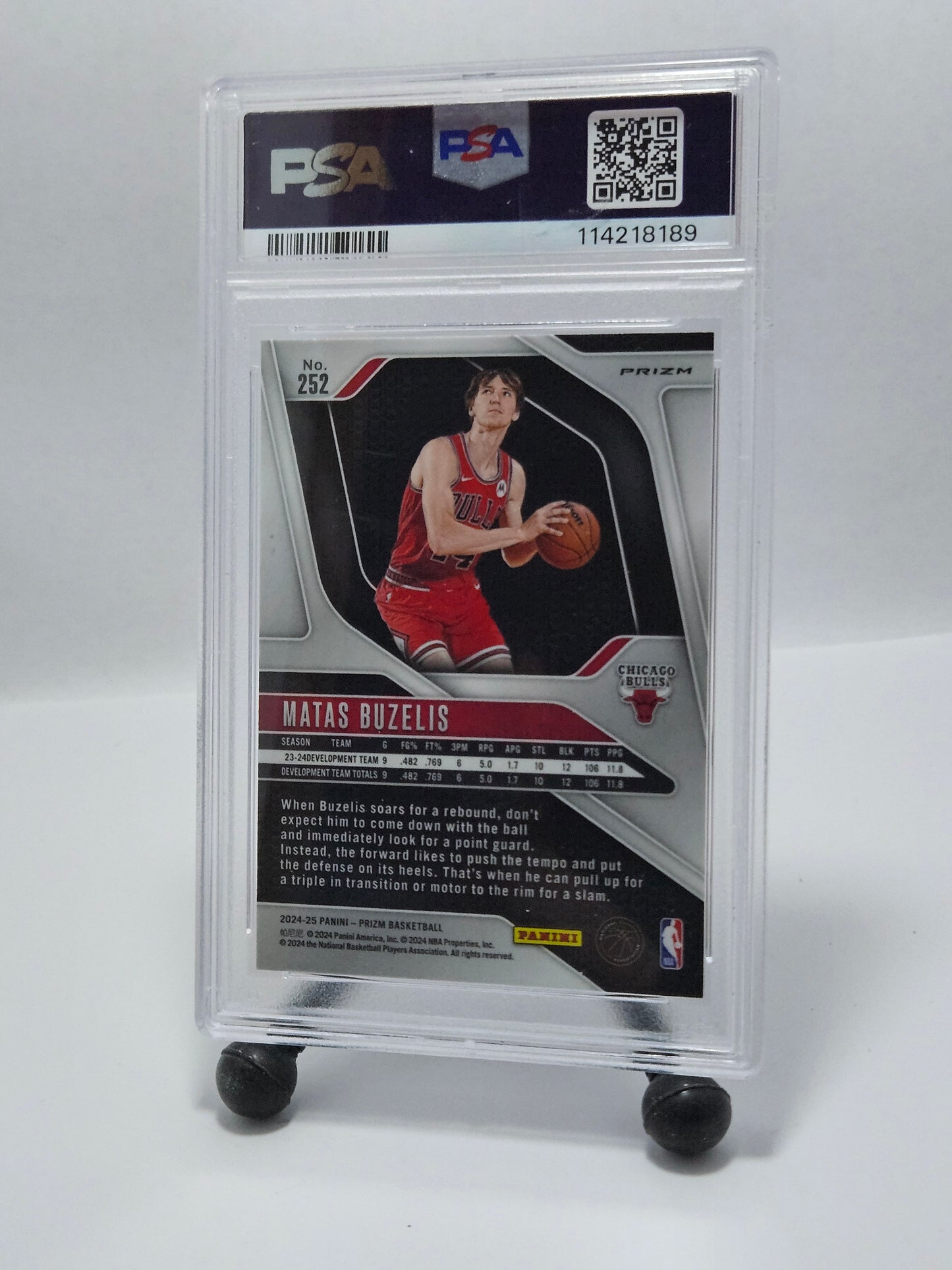 2024 Prizm #252 Matas Buzelis Pink Ice Prizm RC PSA 10 Gem Mint – Chicago Bulls