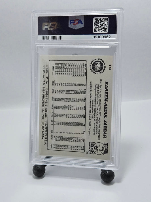 1984 Star #173 Kareem Abdul-Jabbar PSA 8 NM-MT – Los Angeles Lakers