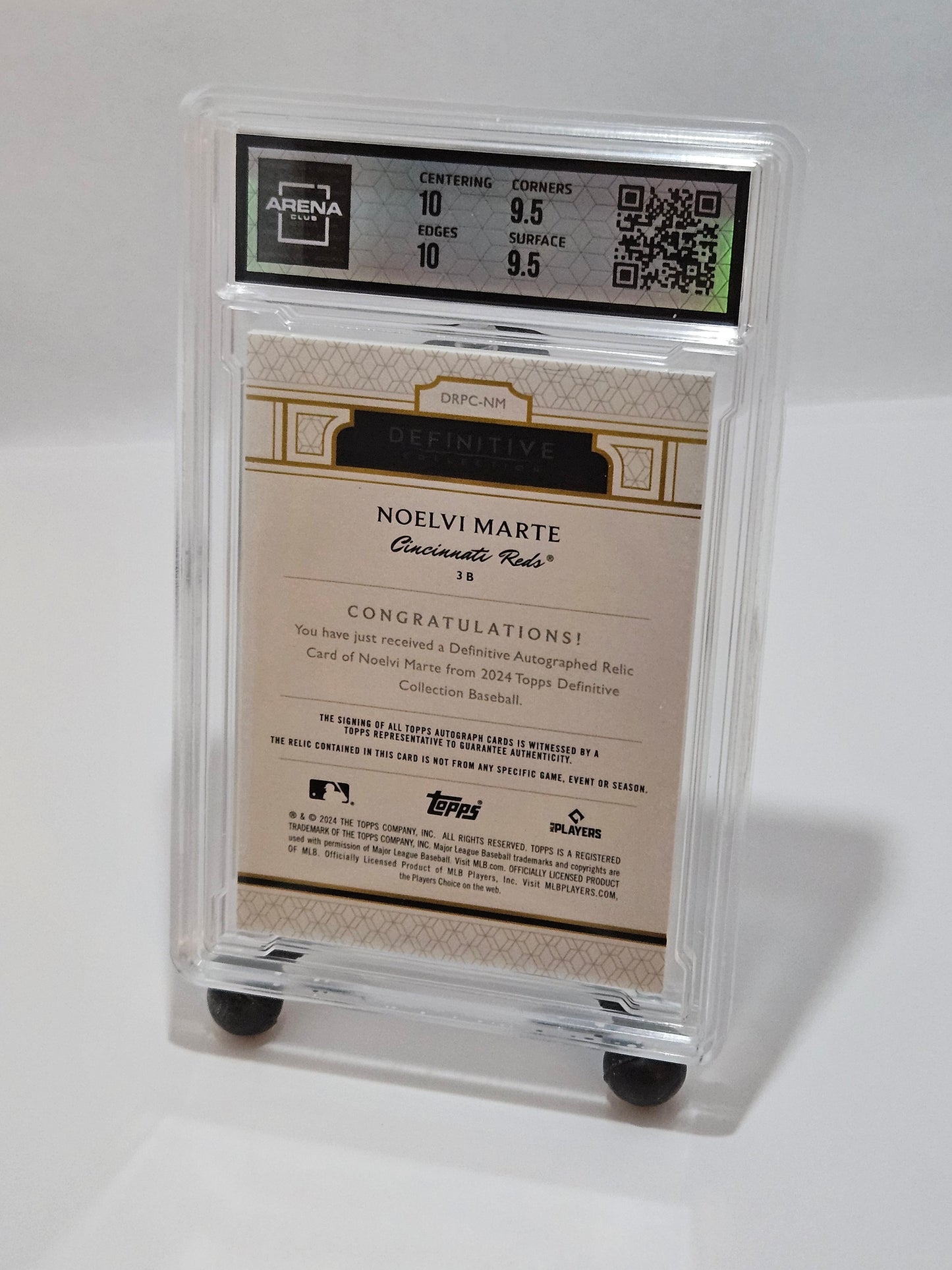 2024 Topps Definitive Collection Noelvi Marte Rookie Patch Auto /50 Arena Club 10/10 Gem Mint – Cincinnati Reds